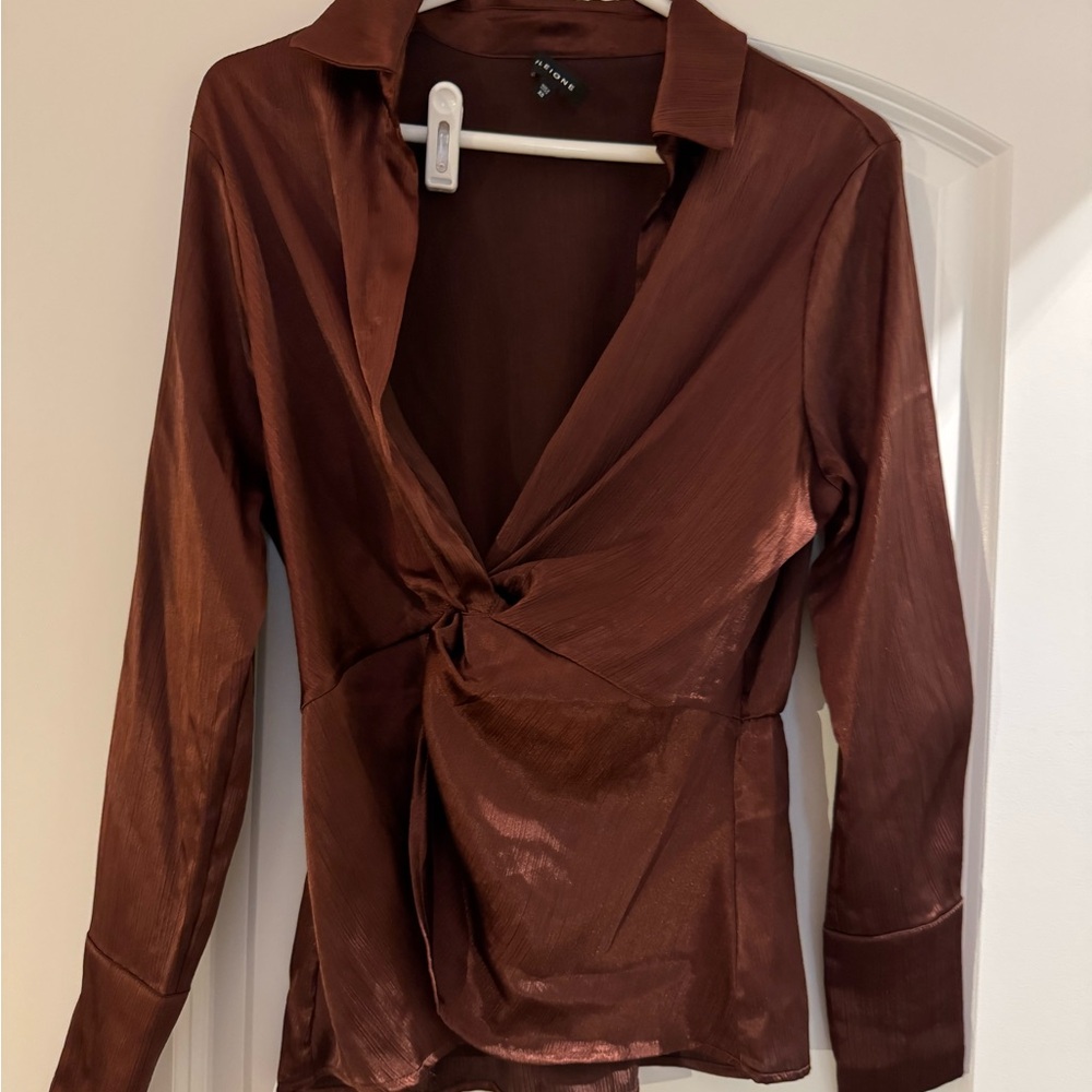 Dressy Rust colored blouse with shimmer